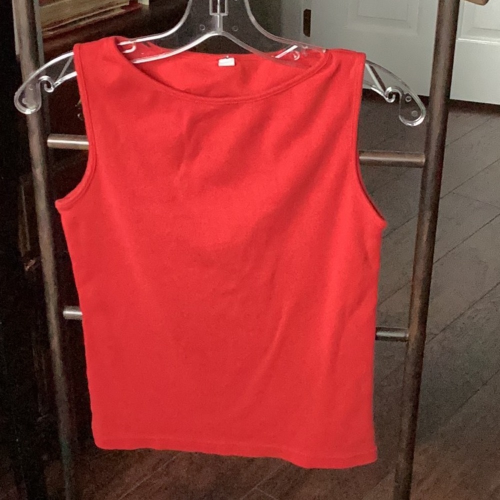 Red Cotton sleeveless top.